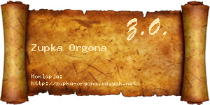 Zupka Orgona névjegykártya